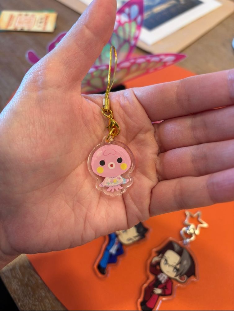 A small acrylic charm of Marina, a villager from Animal Crossing: New Horizons.