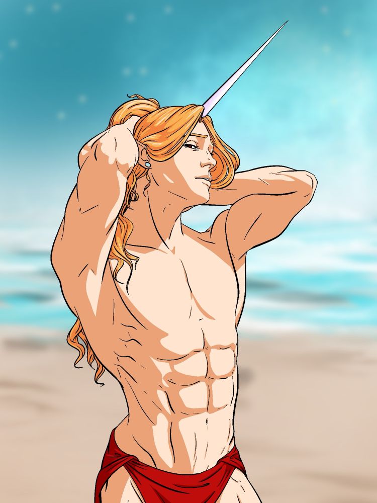 Beach day, my favorite day.
Ariem pulling his hair back into a ponytail 