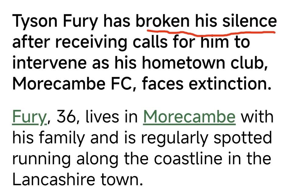 Broken his silence my arse 