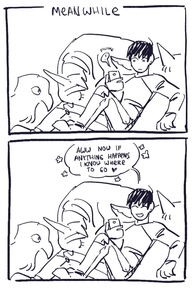 Meanwhile Han Yoojin is shown to be playing with monsters, surrounded by them. He reads Yoohyun's messages and then smiles happily.
Han Yoojin: Aww now if anything happens I know where to go.