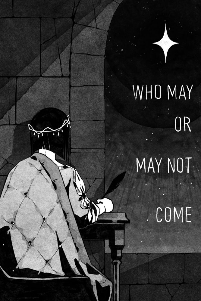 "Who may or may not come".
Han Sooyoung's lonely, narrow back is the main focus. She is sitting at her table, half covered by a warm cape, watching the window longingly.