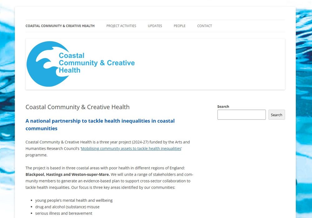 Screenshot of the website home page.