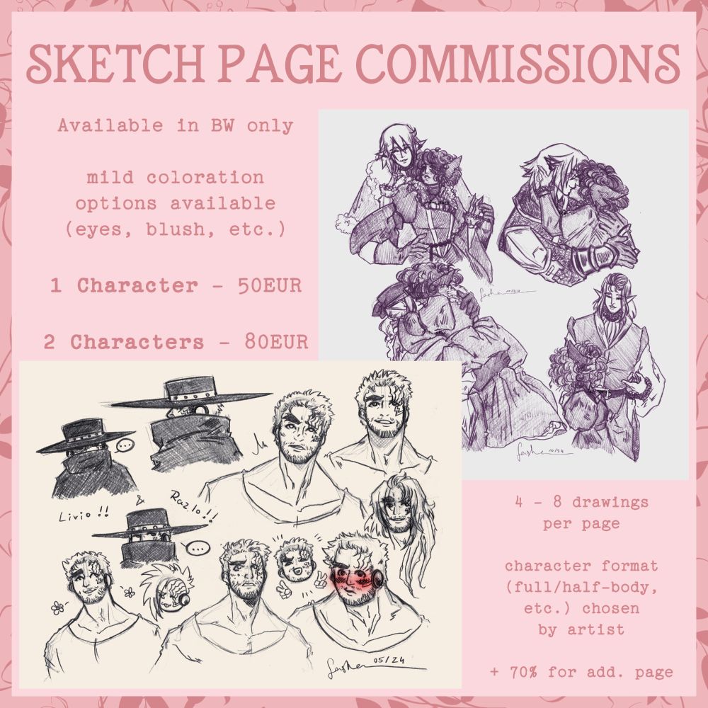 sketch page commission info