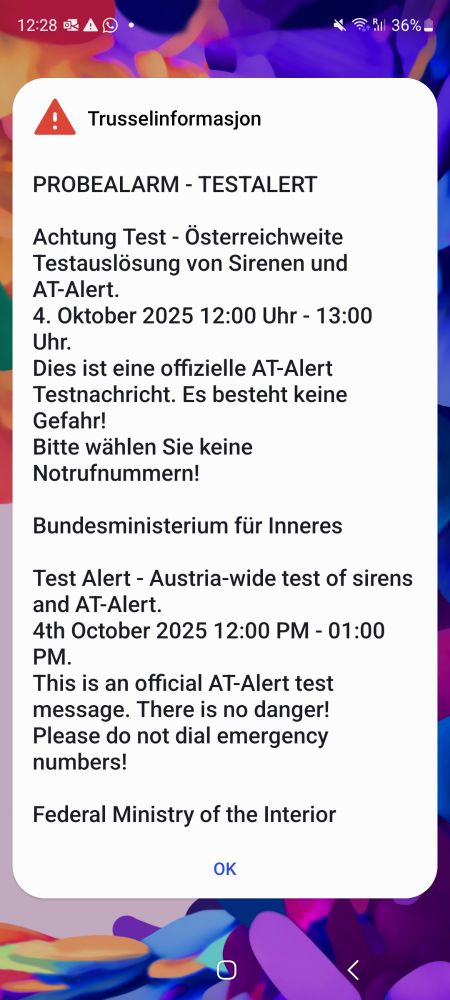 Østerrike tester ut katastrofealarn.