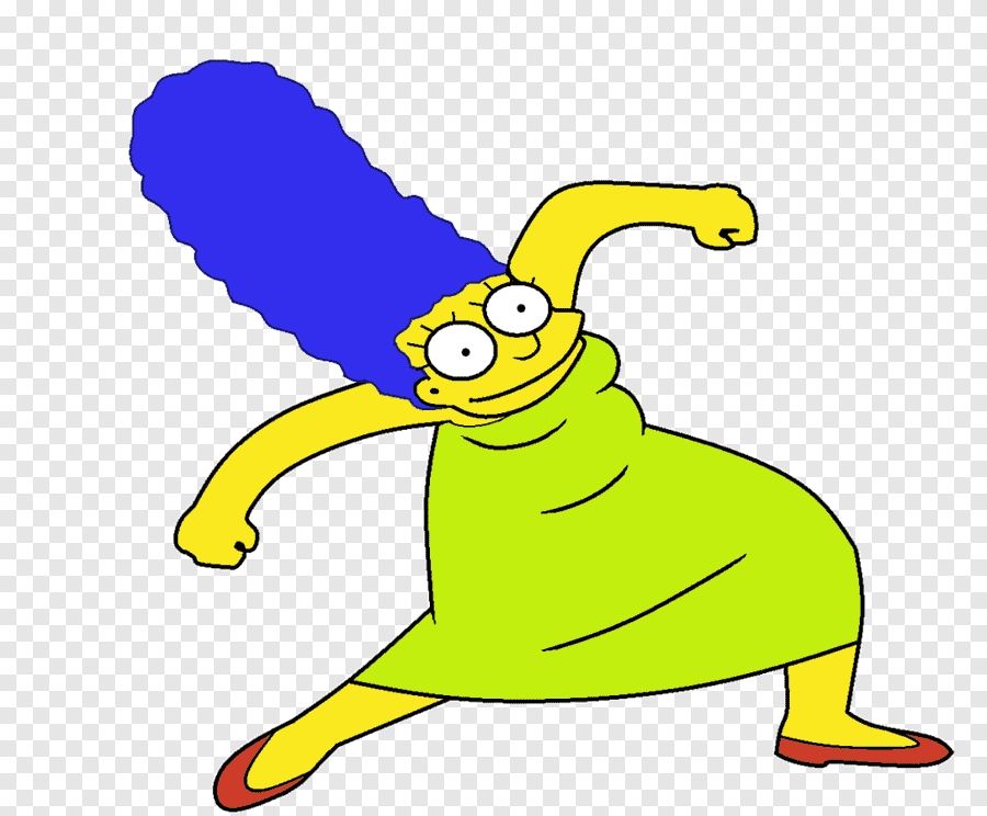 Marge Simpson throwing a sweeping low punch