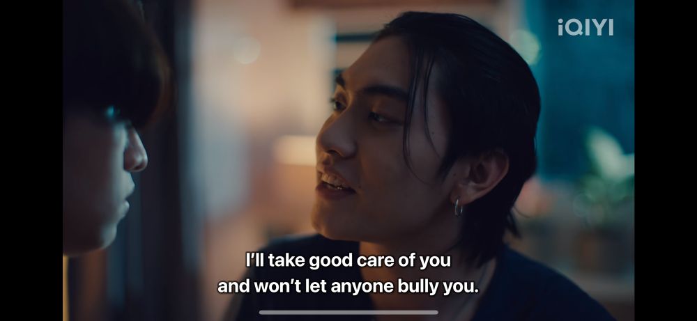 Payu from Love in the Air telling Rain “I’ll take good care of you and won’t let anyone bully you.” 

Screen grab from IQIYI