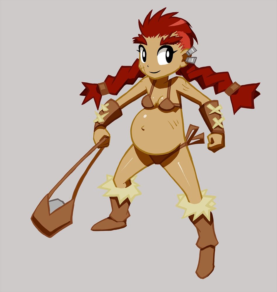 Shantae style!
Skeletons aren't actually much of a serious threat in this setting. More of a nuisance.

She still considers herself a proper monster hunter nevertheless!
