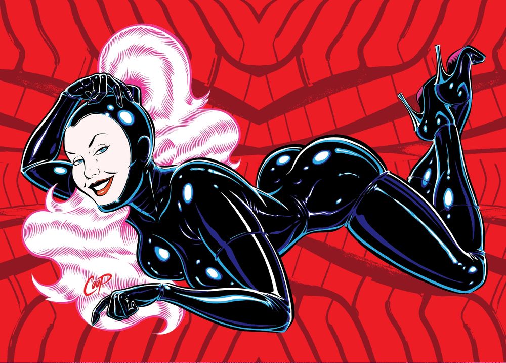 A beautiful lady encased in latex