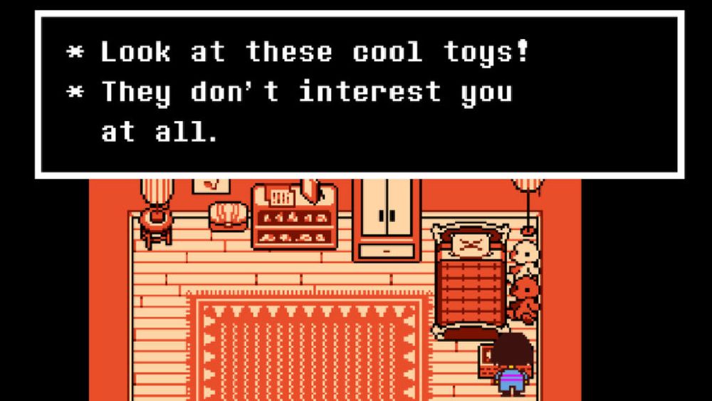 * Look at these cool toys!
* They don't interest you at all.