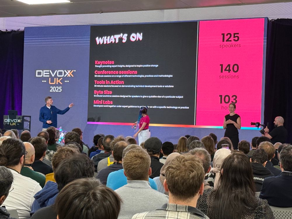 125 speakers, 140 sessions, 103 hours of content during Devoxx UK 