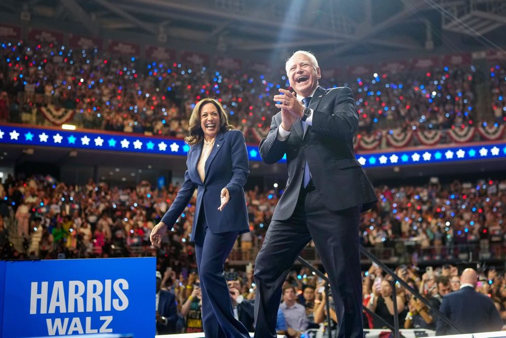 A picture of Vice President Harris and Governor Walz