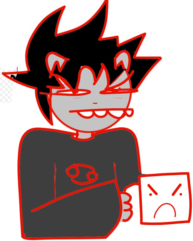 Karkat holding a ?mug?