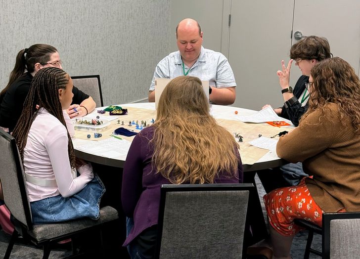 Student facilitating a workshop
