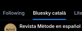 Bluesky en català, primera entrada Revista Mètode en español
