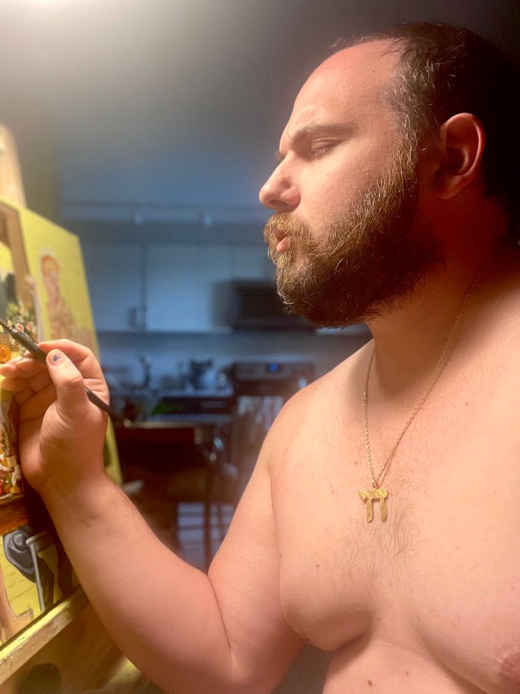 Naked at the easel