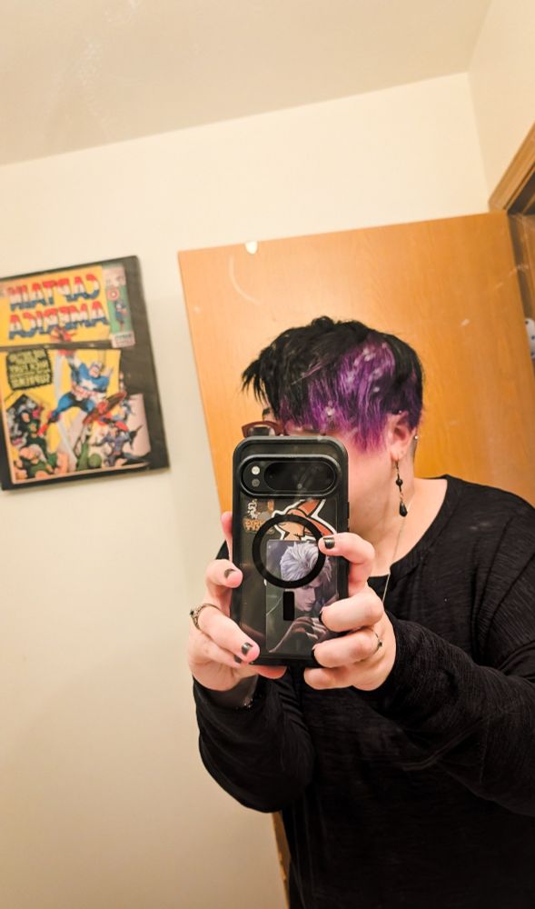 me with purple hair 