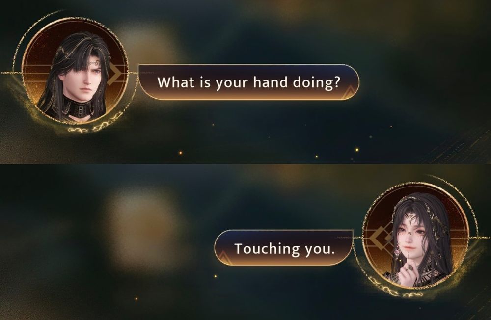What is your hand doing??

Touching you. 