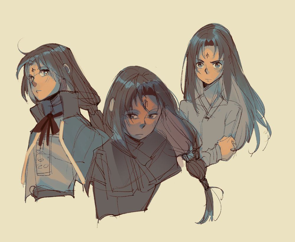 sketches of Soren from Fire Emblem: Radiant Dawn 