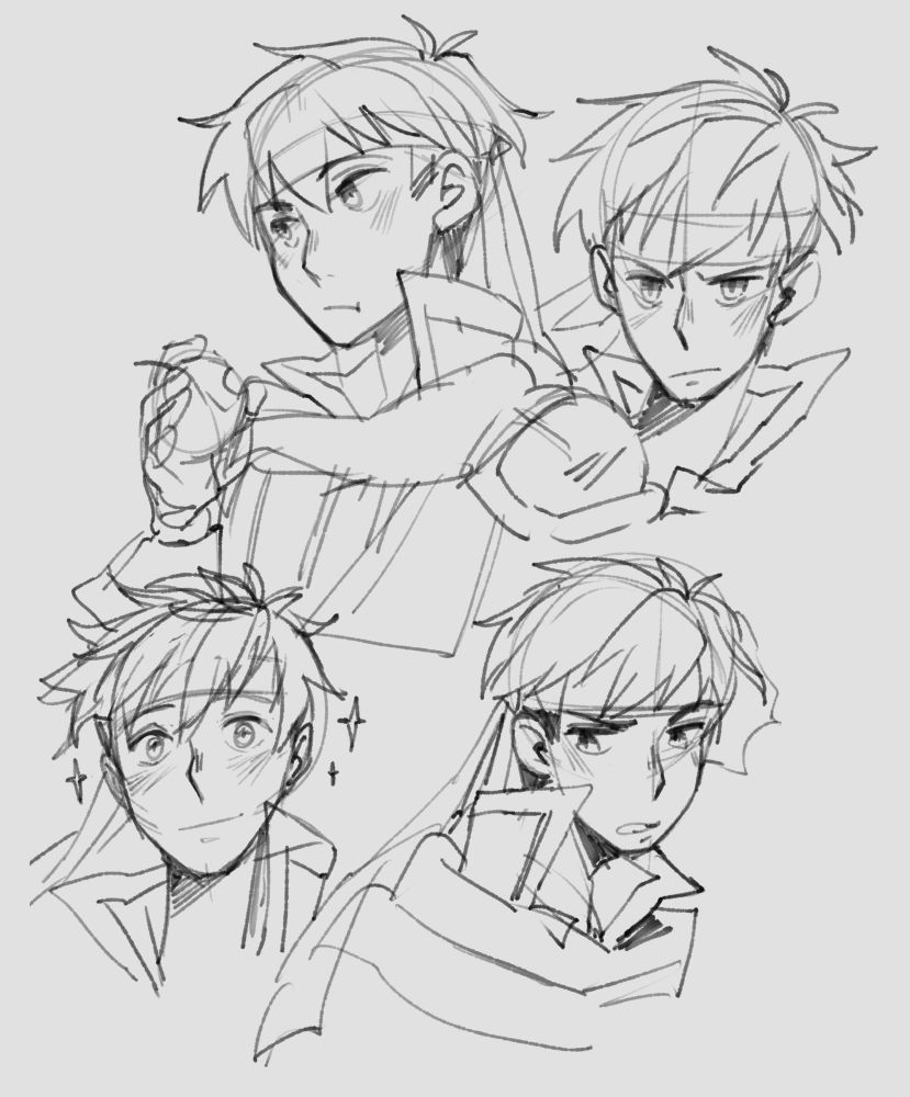 sketch page of path of radiance Ike, being a little guy. Being a teenager. 