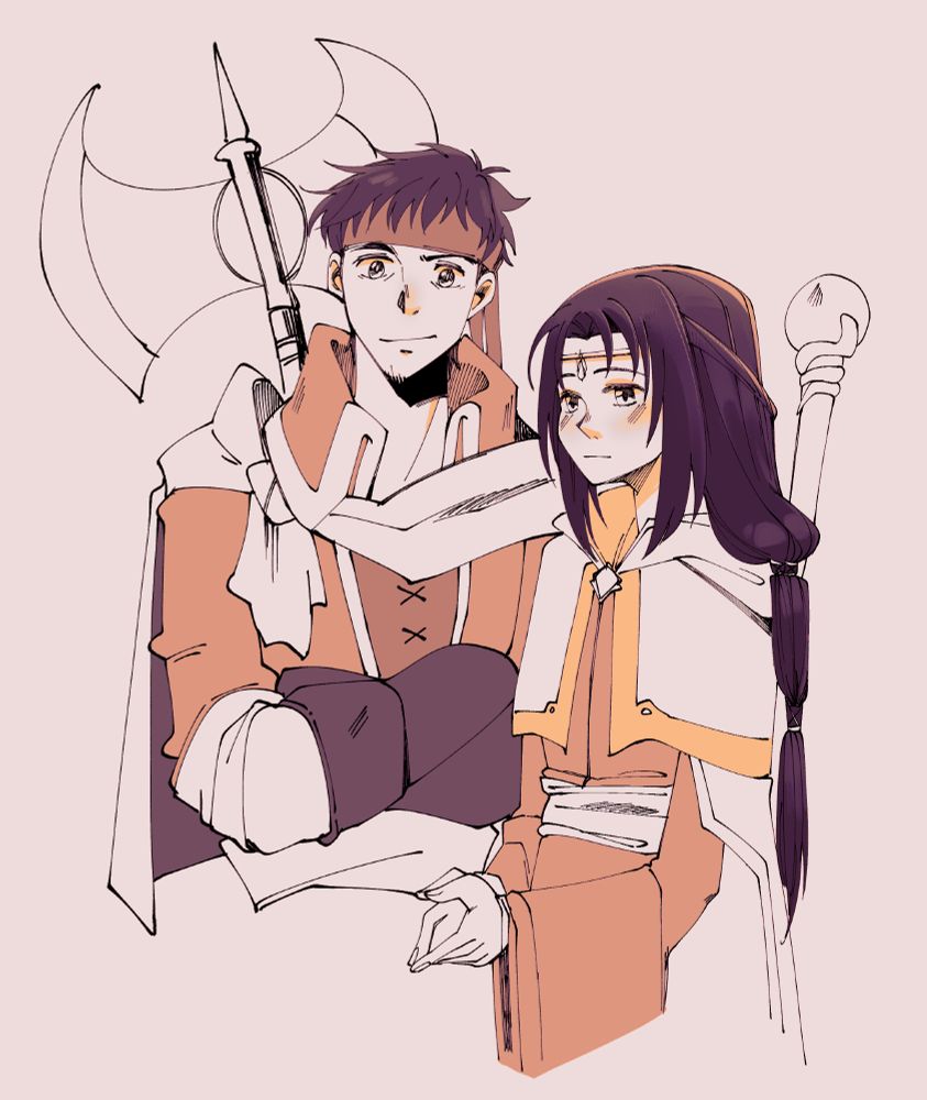 Ike and Soren doodle from Fire Emblem: Radiant Dawn when they're slightly older. Obviously Soren doesn't look much different.  #ikesoren