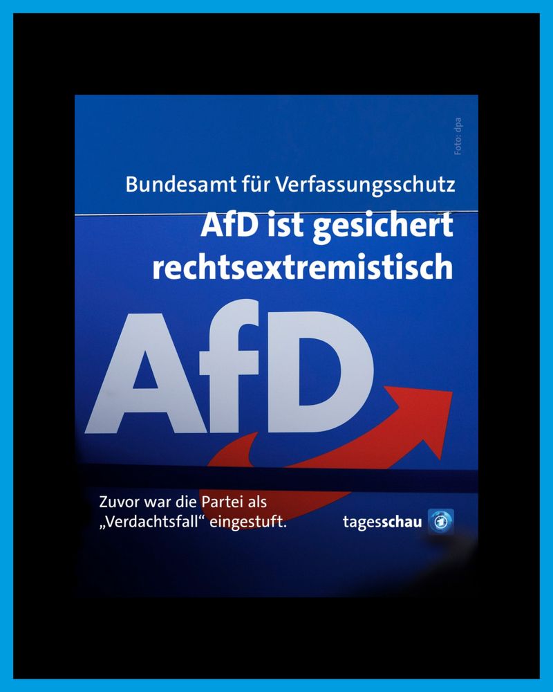 tagesschau
Bundesamt für Verfassungsschutz: AfD ist gesichert rechtsextremistisch.
Zuvor war die Partei als Verdachtsfall eingestuft.