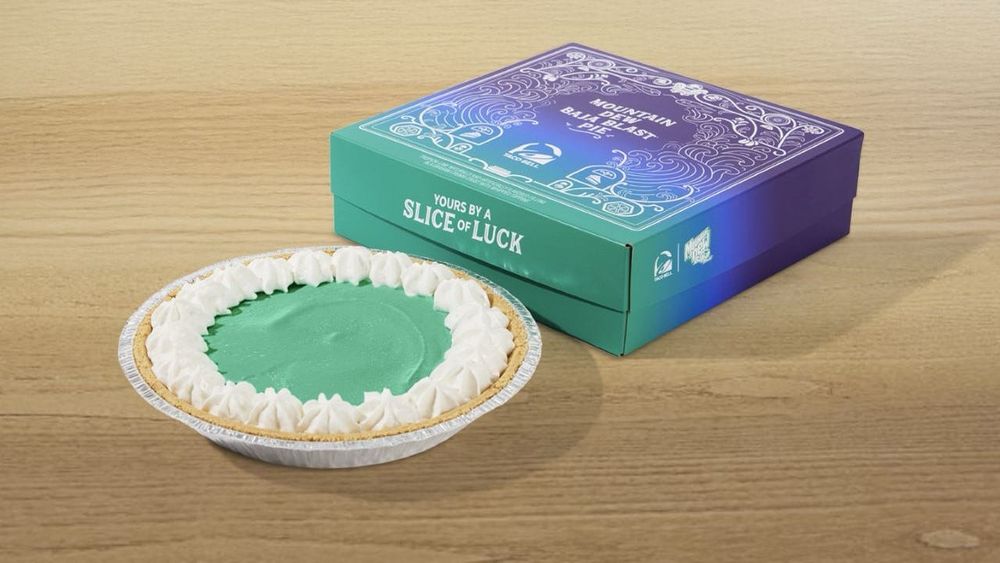 baja blast pie from taco bell. it's bright teal