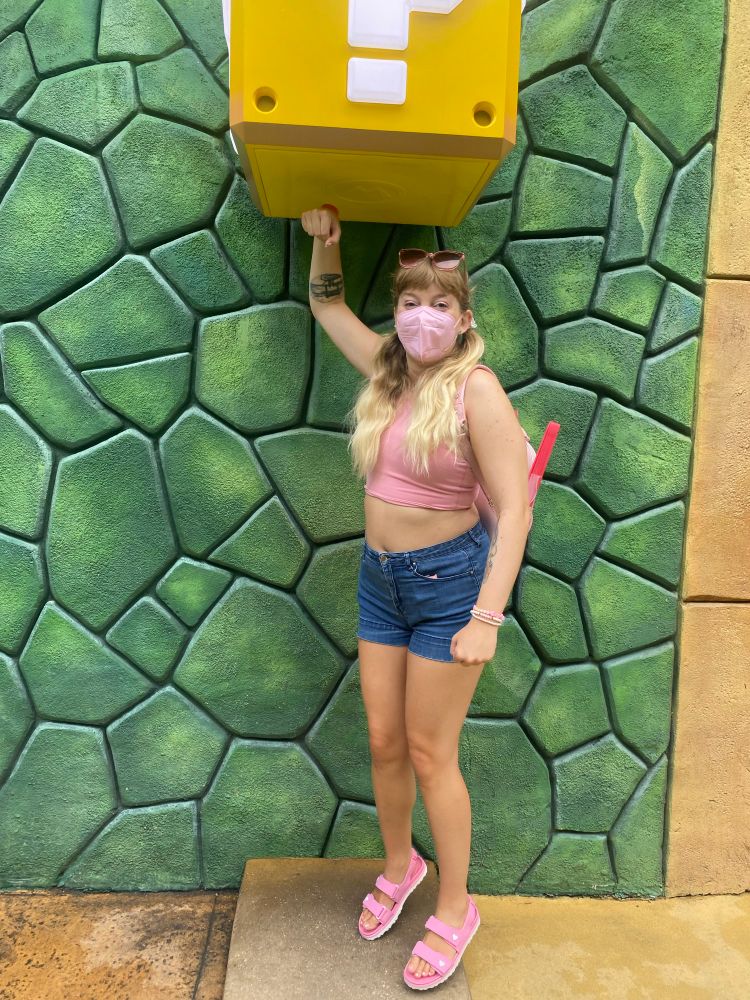 me jumping up to punch a ? block