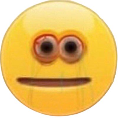 bloodshot eyes straight mouth emoji