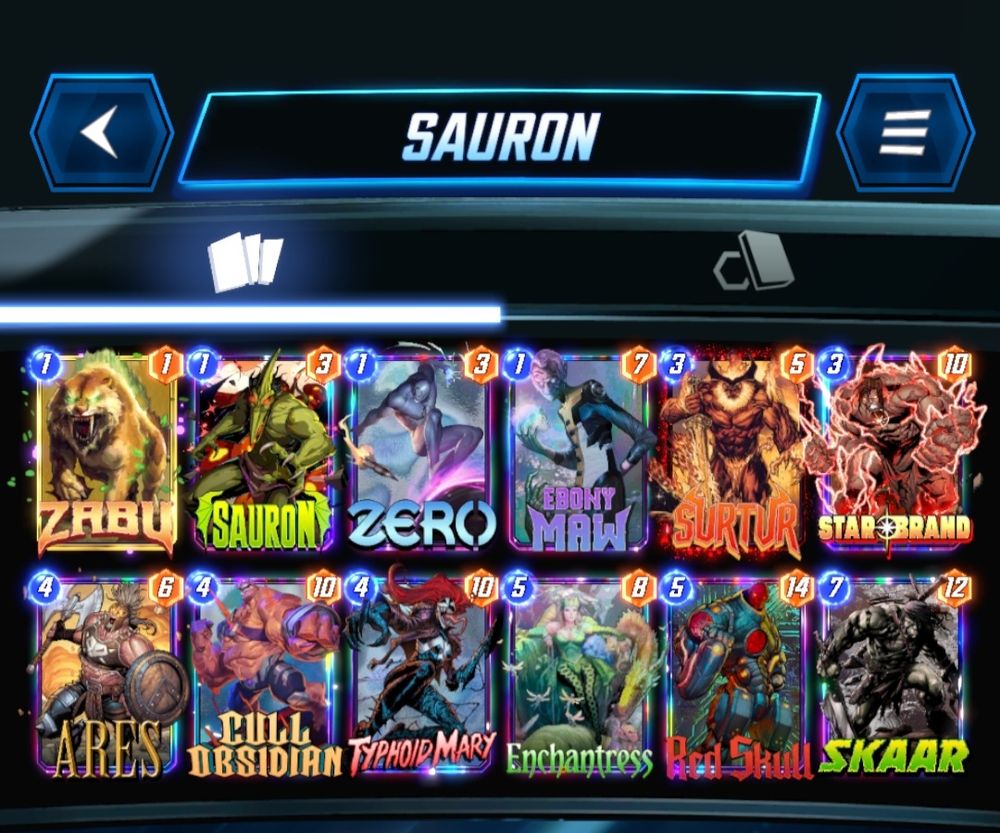 # (1) Zabu
# (1) Sauron
# (1) Zero
# (1) Ebony Maw
# (3) Surtur
# (3) Starbrand
# (4) Ares
# (4) Cull Obsidian
# (4) Typhoid Mary
# (5) Enchantress
# (5) Red Skull
# (7) Skaar
#
WmI0LFNydHI2LEFyczQsU2tyNSxTcm42LFpyNCxFbmNobnRyc3NCLENsbE9ic2RuQyxTdHJicm5kOSxSZFNrbGw4LEVibk13OCxUcGhkTXJC