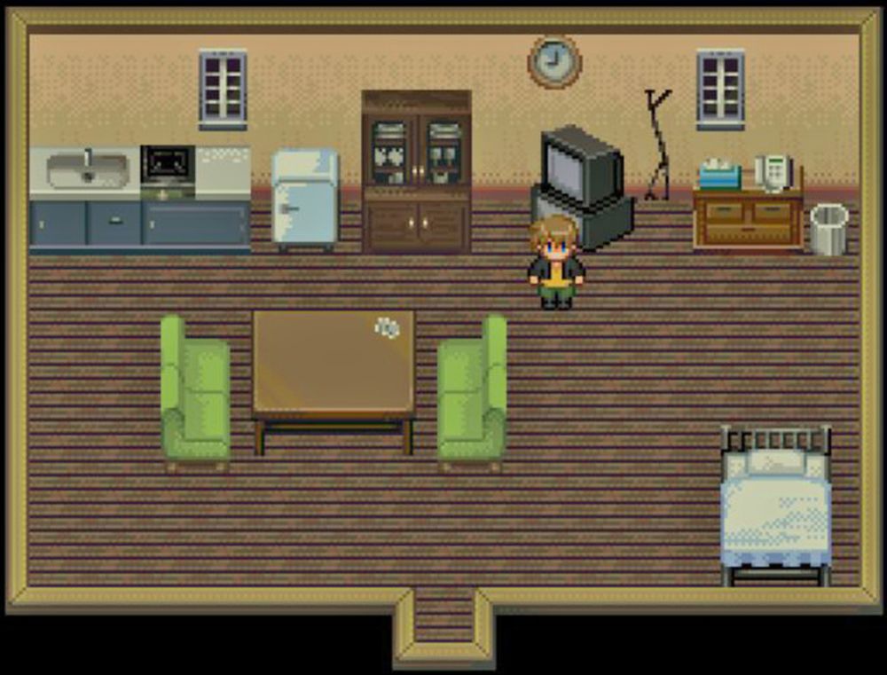 The opening scene of The Crooked Man. We're standing in the apartment we just moved into.