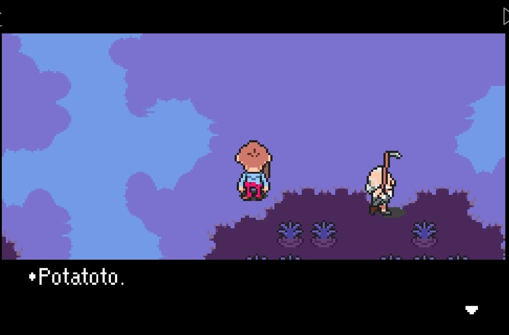 Screenshot of Mother 3. The text box reads "Potatoto".