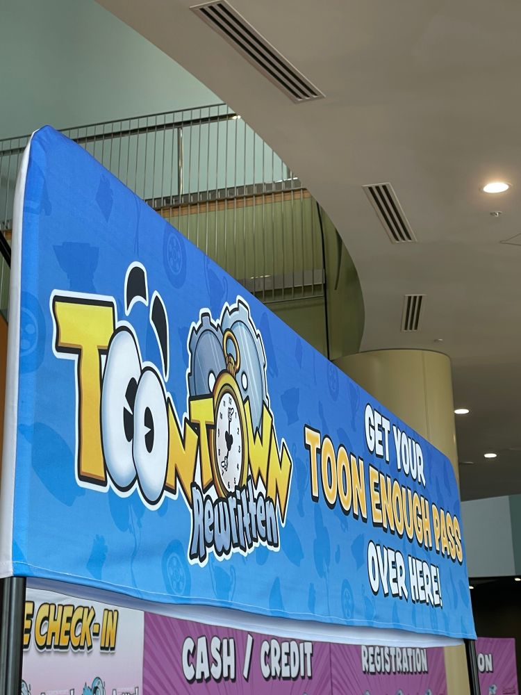 The check-in banner for Toontown Rewritten’s Toon Enough Passes at Animate! Orlando!