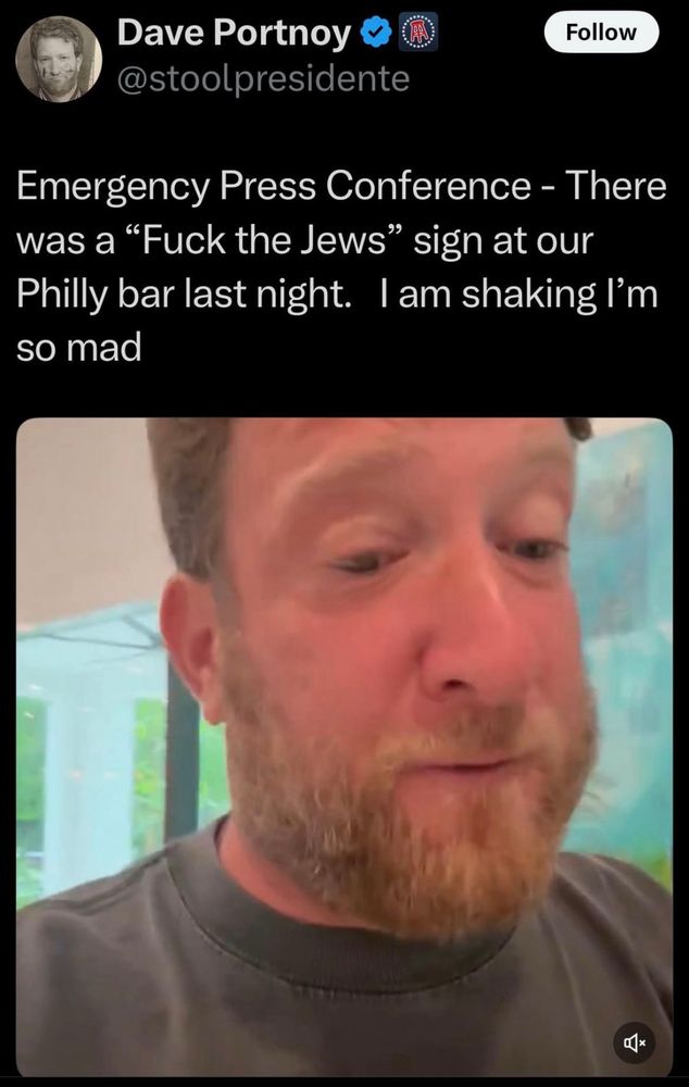 Dave Portnoy expressing his anger over a fuck the Jews sign