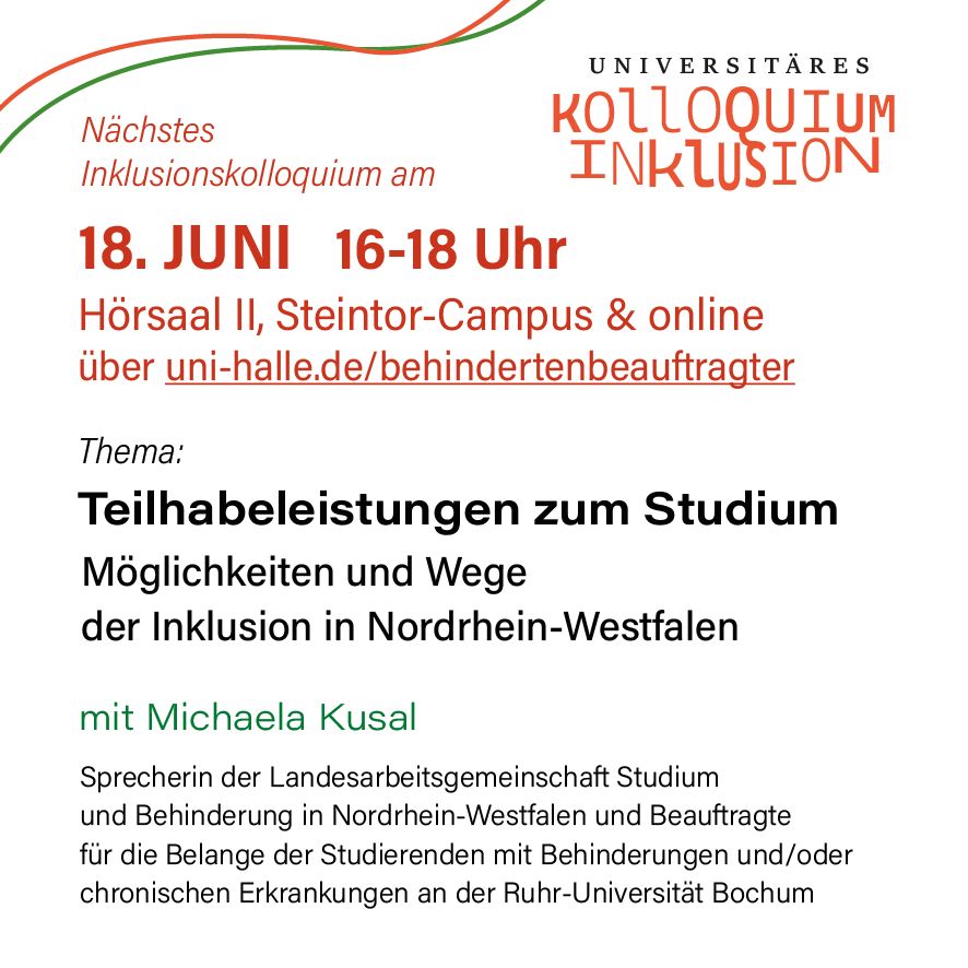 Universitäres Kolloquium Inklusion
Sommersemester 2025