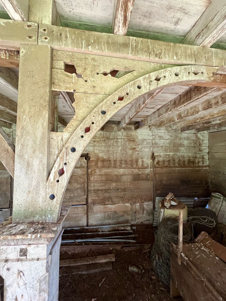 Swedish fret work and decoration in Suisted’s Goodwood Stables, 1848, North Otago, NZ