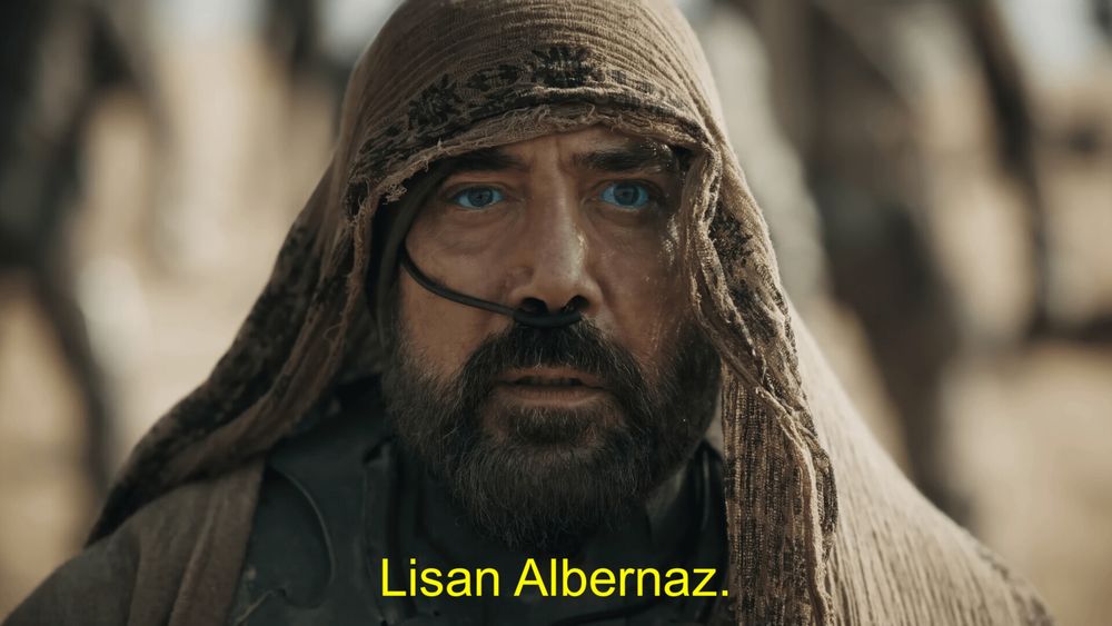 Dune "lisan al gaib" meme but it says "Lisan Albernaz."