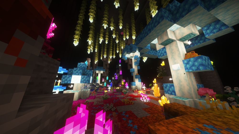 1st picture of an underground mini cave biome built by Sonnett.