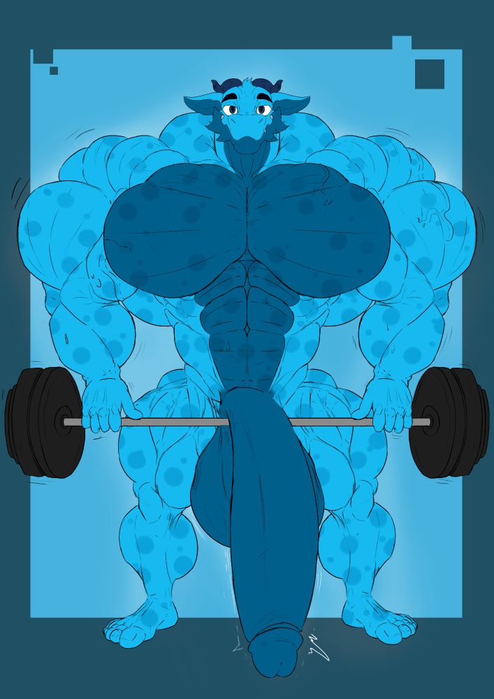 big dragon lifting with his hyper muscle
characters belong to @dragodragony.bsky.social