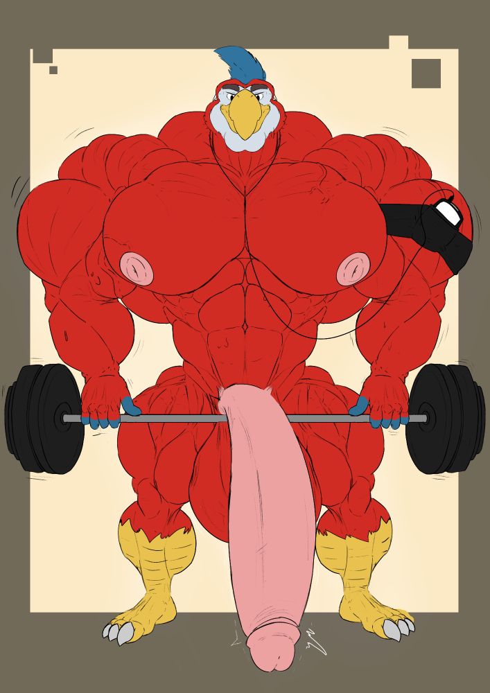 big parrot lifting with his hyper muscle
characters belong to @mekal06.bsky.social 