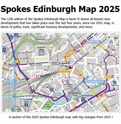 picture of extract from 2025 Spokes Edinburgh map
