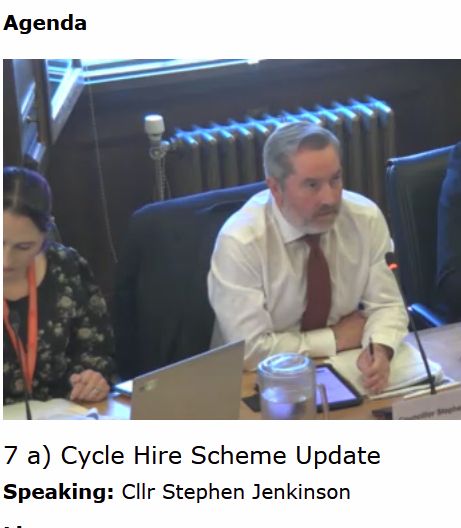 Cllr Jenkinson speaking
