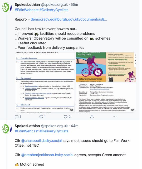 Copy of post in above thread, re delivery bikes