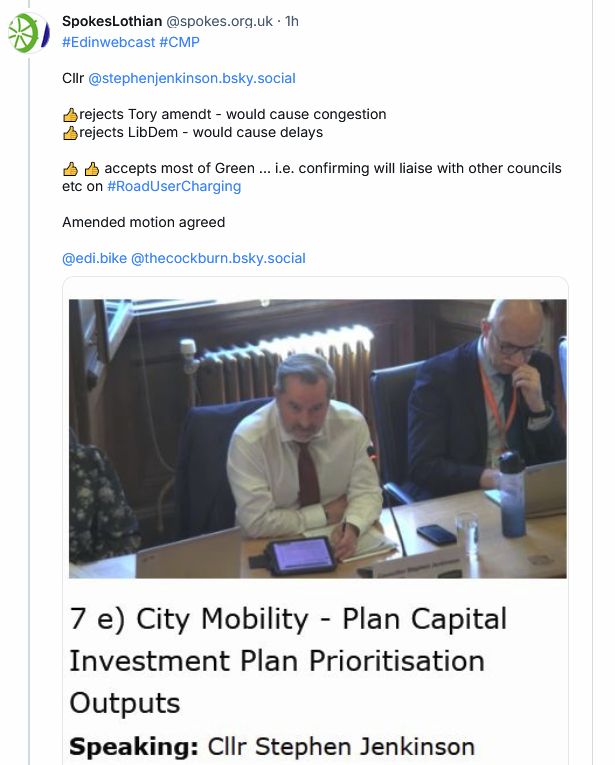 extract from above meeting thread - mobility plan prioritisation approved