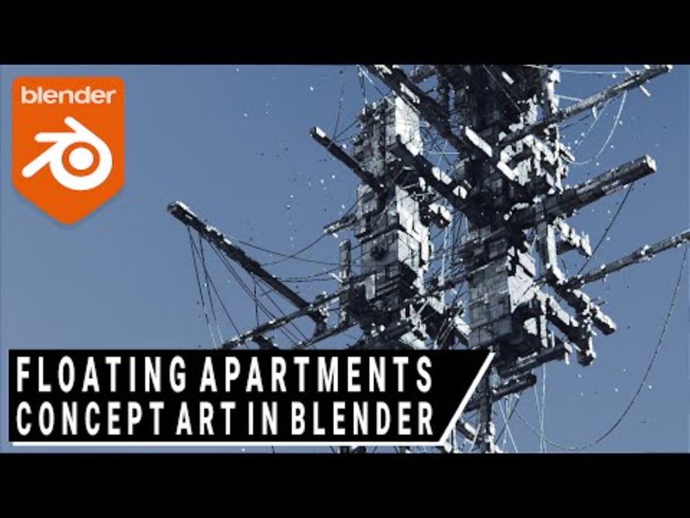 Floating Apartments Concept Art In Blender #b3d