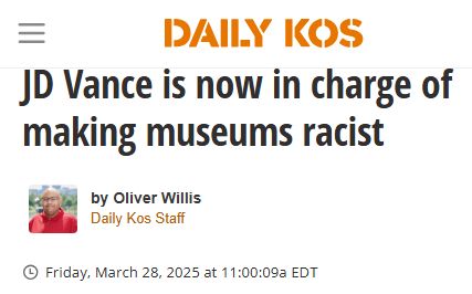 JD Vance is now in charge of making museums racist