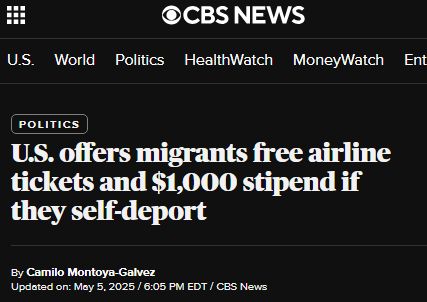 U.S. offers migrants free airline tickets and $1,000 stipend if they self-deport