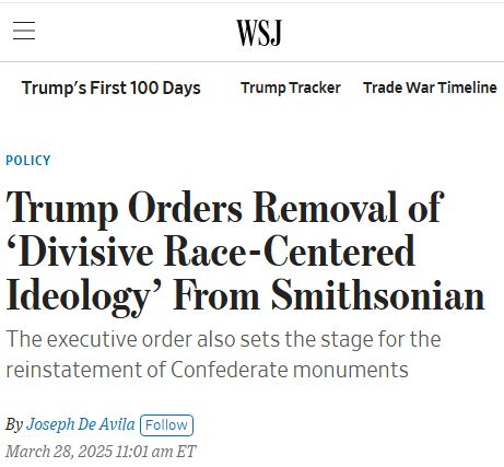 Trump Orders Removal of ‘Divisive Race-Centered Ideology’ From Smithsonian