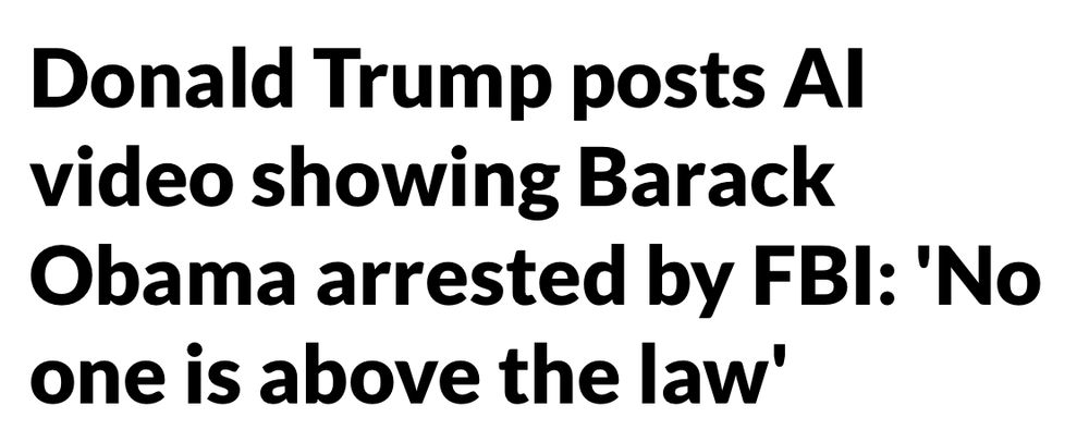 Donald Trump posts AI video showing Barack Obama arrested by FBI: 'No one is above the law'