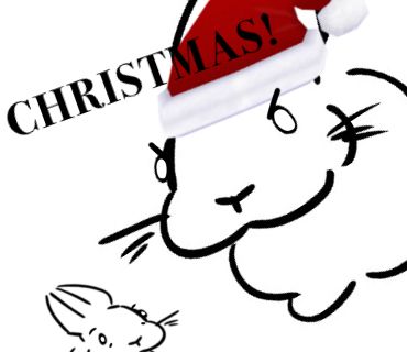 Two Slungi, the one with the festive hat screaming “CHRISTMAS!” with an angry expression. The Slungi underneath them is startled by this.