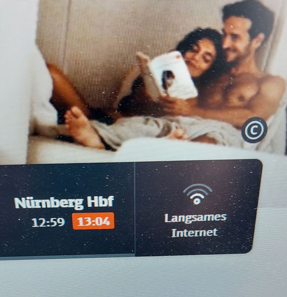 Screenshot DBPortal mit Verspätungsanzeige und langsamer Internet